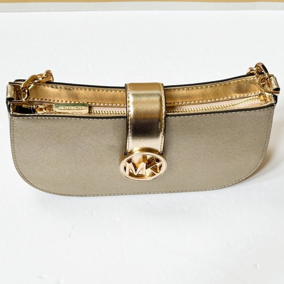 Michael Kors Small Shoulder Chain Bag Pale Gold - Picture 7 of 12